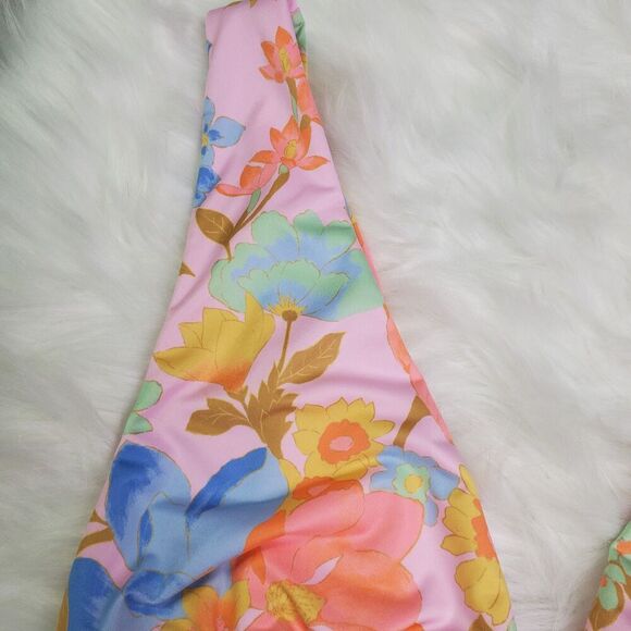 Billabong Floral Printed V-Neck Bikini Top Size XL - Picture 3 of 6